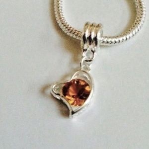 “Heart” Silver Plated Dangling Charm Bead For European Style Charm Bracelets